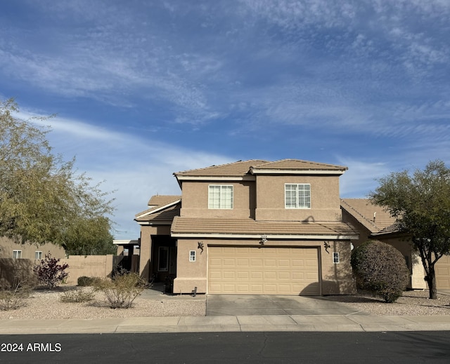 view of front property featuring a garage