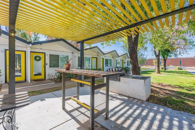 view of patio / terrace with a pergola