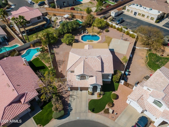 birds eye view of property featuring a residential view