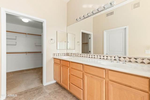 bathroom featuring vanity and tile patterned floors