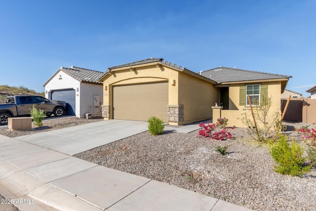 view of front of home with a garage