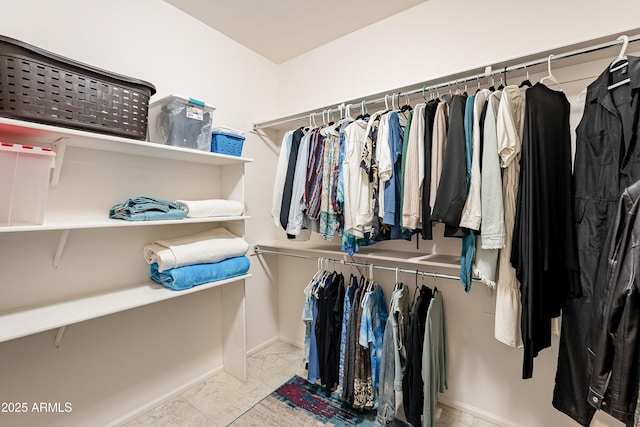 view of walk in closet