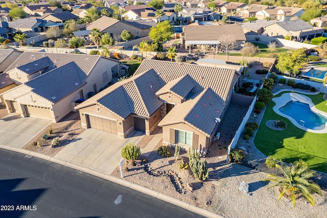 drone / aerial view featuring a residential view