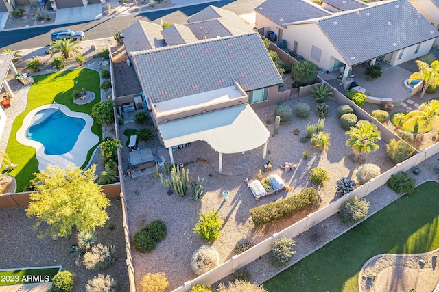 aerial view with a residential view