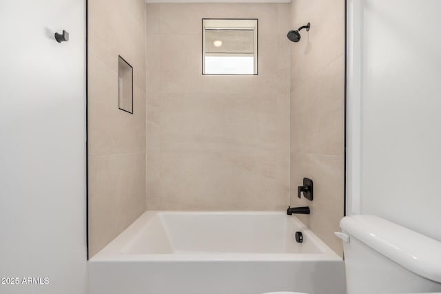 full bath featuring bathtub / shower combination and toilet