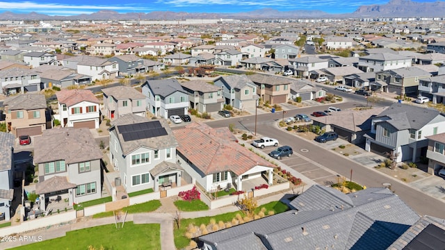 aerial view with a mountain view