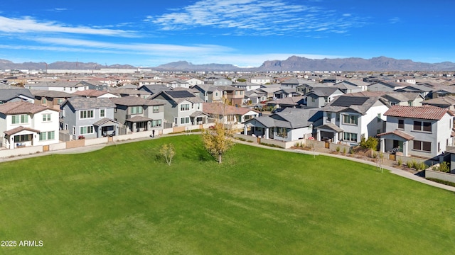 aerial view with a mountain view