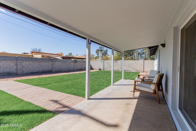 view of patio / terrace featuring a fenced backyard