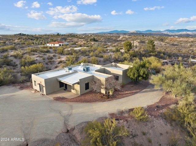 drone / aerial view with a mountain view