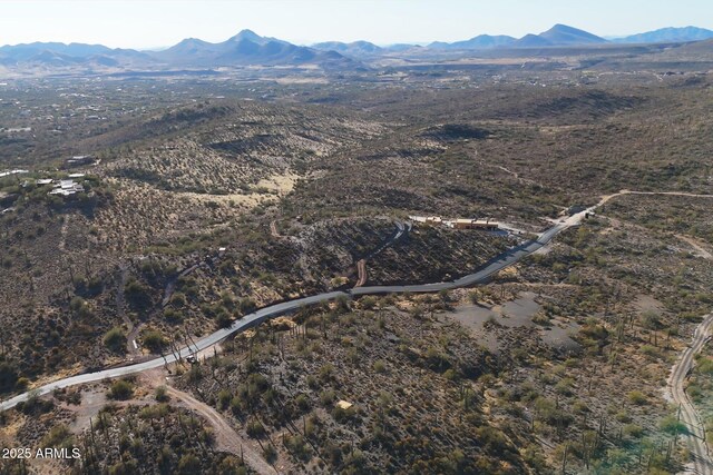 aerial view with a mountain view