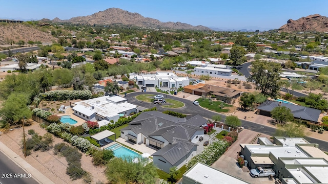 5812 N 44th Pl, Phoenix, AZ 85018 - aerial view of residential area with a pool and mountains