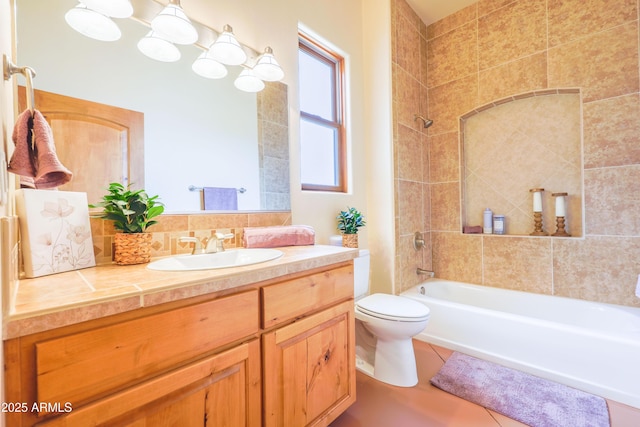 6754 E Roberto Loop, Hereford, AZ 85615 - full bath with toilet, shower / tub combination, vanity, and tile patterned floors