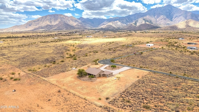 6754 E Roberto Loop, Hereford, AZ 85615 - aerial view of sparsely populated area featuring a mountain backdrop and a desert landscape