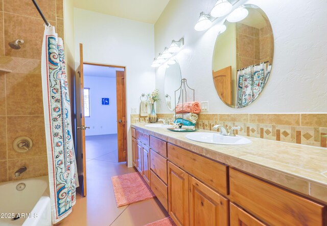6754 E Roberto Loop, Hereford, AZ 85615 - full bathroom with shower / bath combo and double vanity