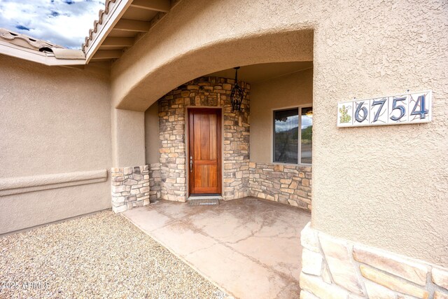 6754 E Roberto Loop, Hereford, AZ 85615 - entrance to property with stucco siding and stone siding