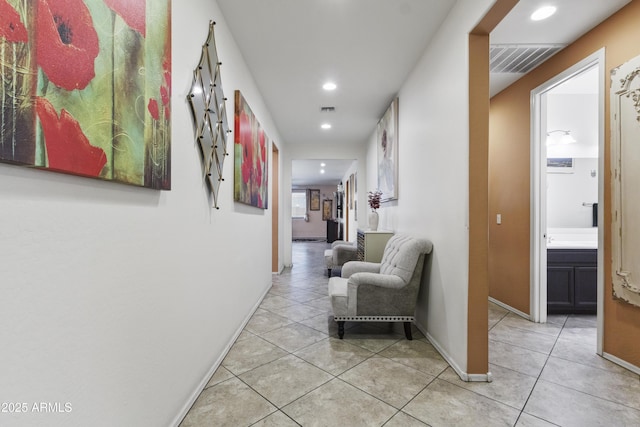 676 N 156th Ln, Goodyear, AZ 85338 - hallway featuring light tile patterned flooring, visible vents, and recessed lighting
