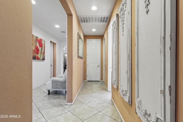 676 N 156th Ln, Goodyear, AZ 85338 - hallway featuring recessed lighting, visible vents, baseboards, and light tile patterned floors