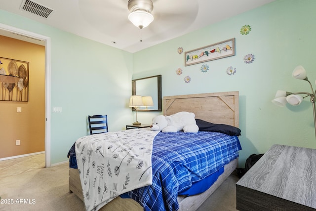 676 N 156th Ln, Goodyear, AZ 85338 - bedroom featuring carpet floors, a ceiling fan, visible vents, and baseboards