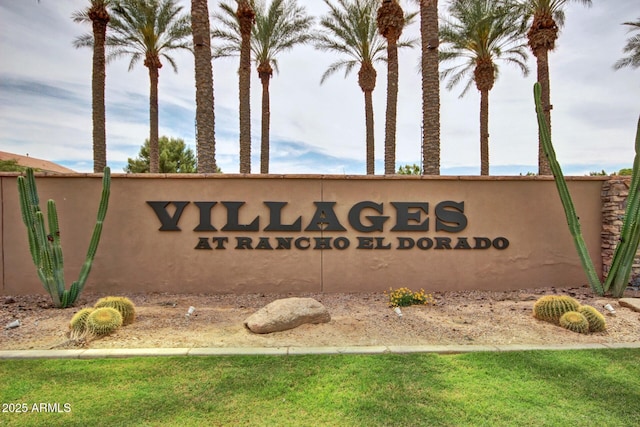 view of community sign