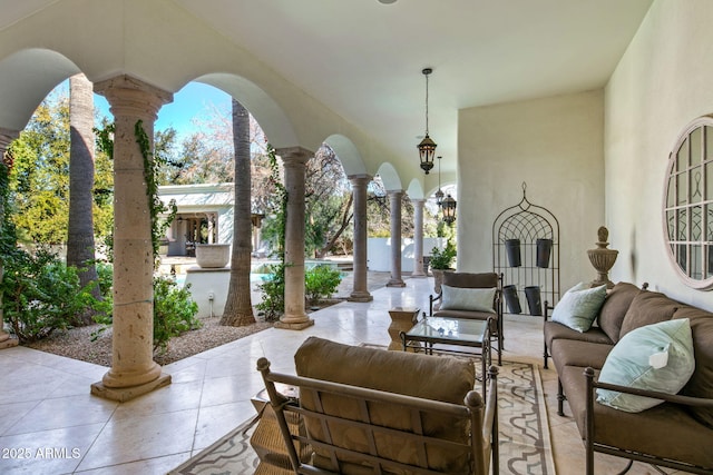 view of patio featuring an outdoor living space