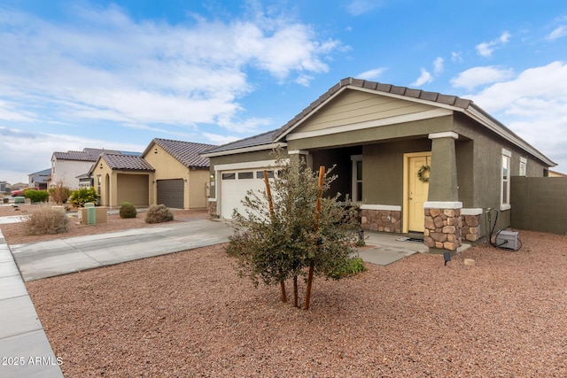 view of front of property featuring a garage