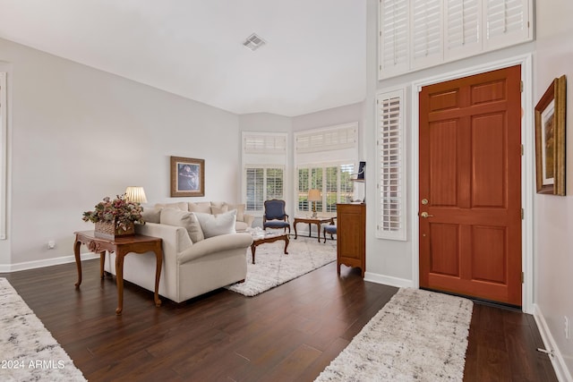 entryway featuring dark hardwood / wood-style flooring