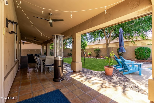 view of patio / terrace with ceiling fan