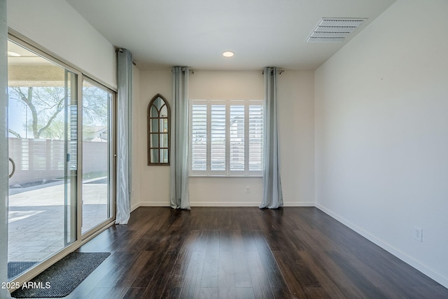 10925 E Toluca Ave, Mesa, AZ 85212 - empty room featuring dark wood-style floors, baseboards, and recessed lighting