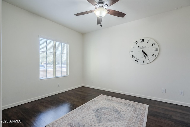 10925 E Toluca Ave, Mesa, AZ 85212 - spare room with dark wood-type flooring, baseboards, and a ceiling fan