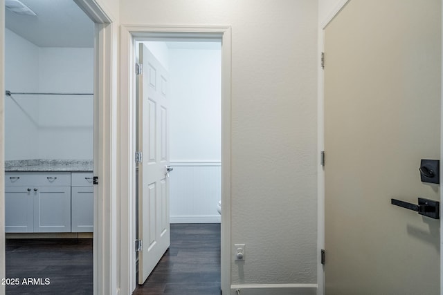 10925 E Toluca Ave, Mesa, AZ 85212 - hall featuring dark wood-style floors and baseboards