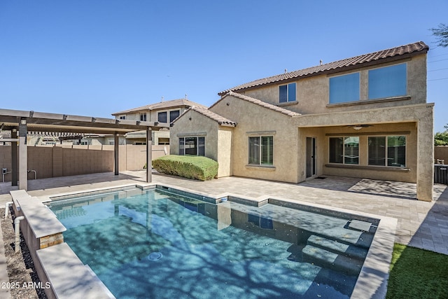 10925 E Toluca Ave, Mesa, AZ 85212 - view of pool with a fenced backyard, a patio, and central AC unit