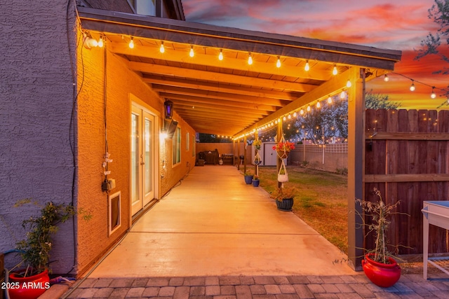 3805 E Desert Flower Ln, Phoenix, AZ 85044 - view of patio featuring a shed, an outdoor structure, and a fenced backyard