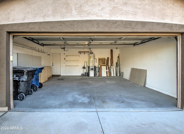 garage with water heater