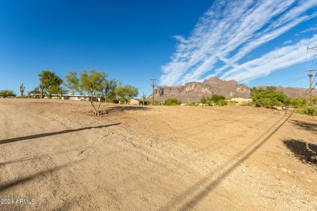 view of yard with a mountain view