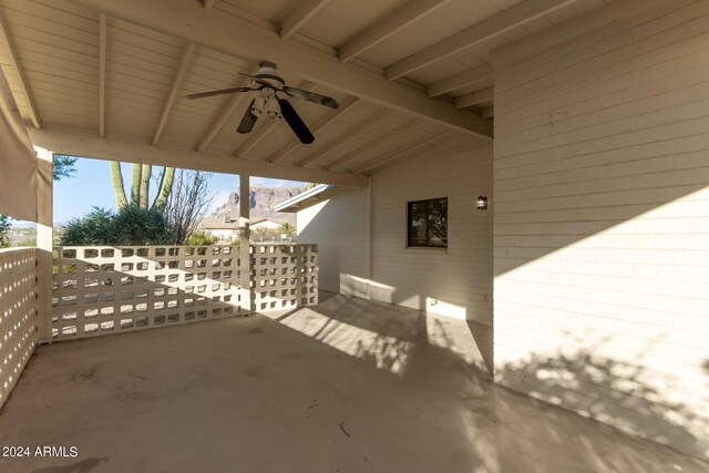 view of patio / terrace with ceiling fan