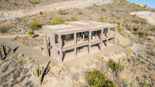 aerial view with a desert view