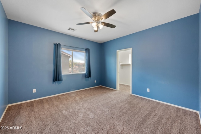 824 E Chelsea Dr, San Tan Valley, AZ 85140 - carpeted spare room featuring baseboards, visible vents, and a ceiling fan