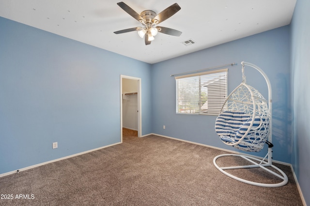 824 E Chelsea Dr, San Tan Valley, AZ 85140 - unfurnished room featuring baseboards, visible vents, ceiling fan, and carpet