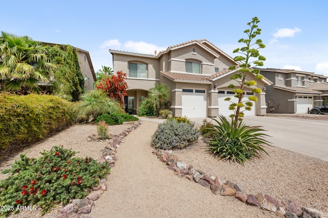 824 E Chelsea Dr, San Tan Valley, AZ 85140 - mediterranean / spanish house with driveway, stucco siding, and a tiled roof