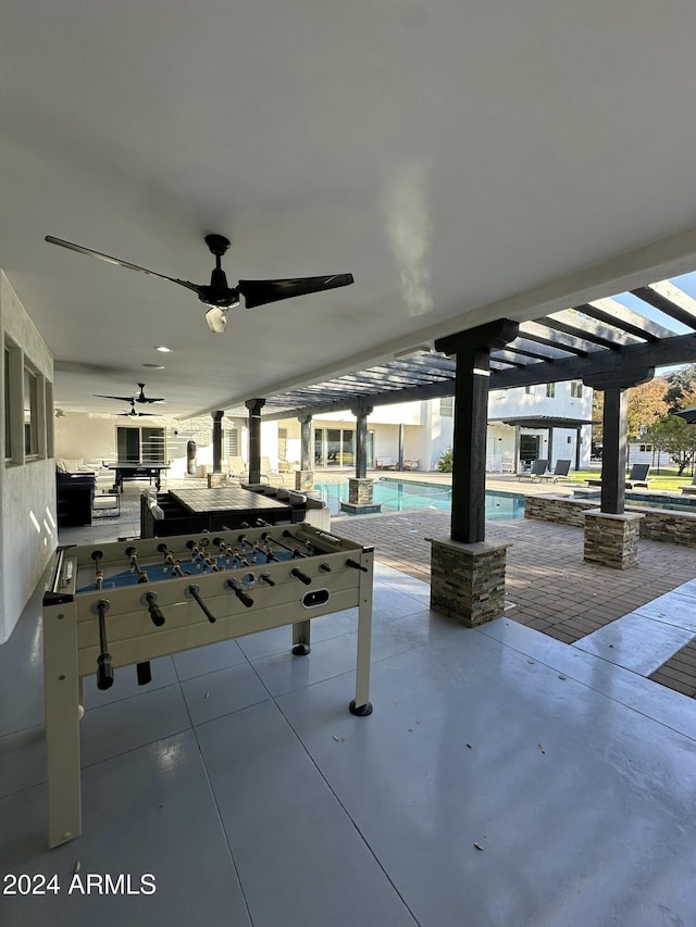 2311 E Colter St, Phoenix, AZ 85016 - view of patio / terrace featuring a pool and a ceiling fan