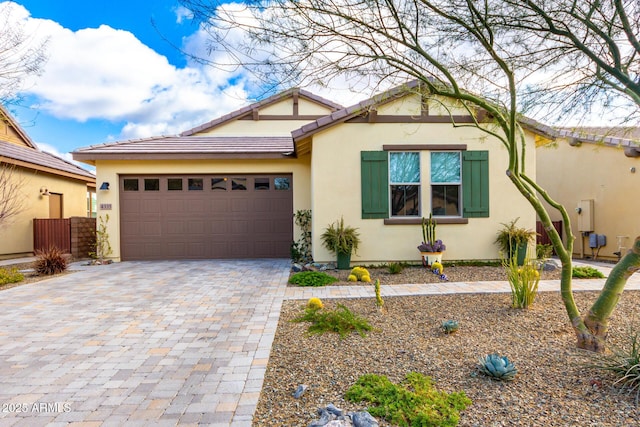 view of front of house with a garage