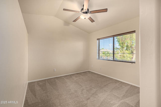 1655 W Stanford Ave, Gilbert, AZ 85233 - carpeted empty room with lofted ceiling, ceiling fan, and baseboards