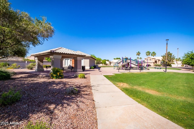 1655 W Stanford Ave, Gilbert, AZ 85233 - view of home's community featuring a gazebo and a yard