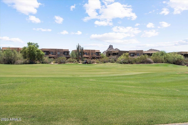 view of home's community with a lawn