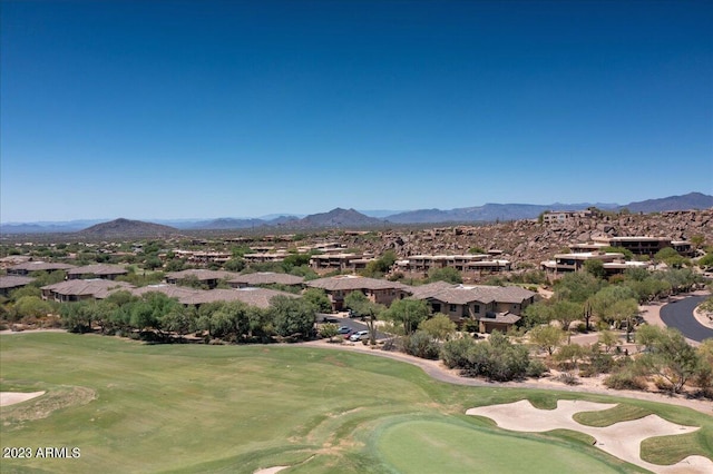 aerial view featuring a mountain view