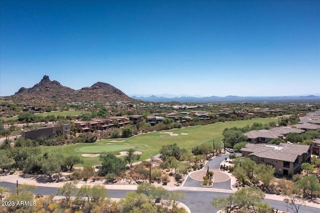 bird's eye view featuring a mountain view