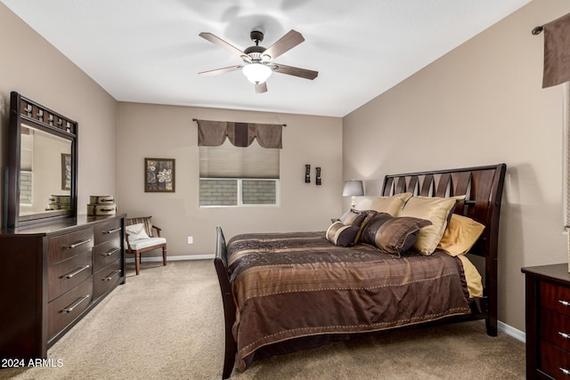 bedroom with carpet and ceiling fan