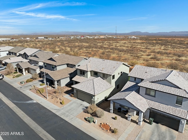 bird's eye view featuring a mountain view