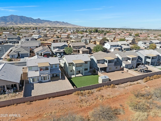 aerial view with a mountain view