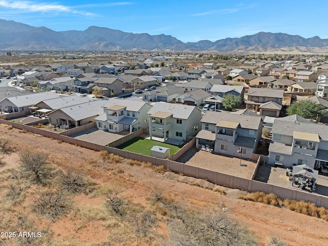 drone / aerial view with a mountain view